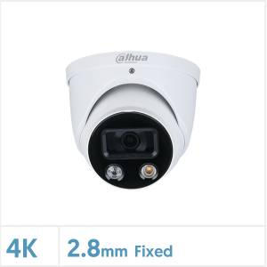 Dahua 4K Smart Dual Illumination Active Deterrence Fixed-focal Eyeball WizSense Network Camera (White), IHDW3849HP-AS-PV28S3