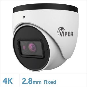 4K/8MP Viper Network IR Fixed Lens Turret Camera (White), TURVIP4KS3-FW-A