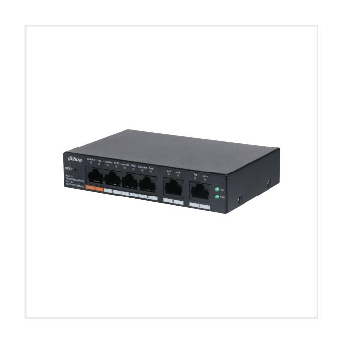 Dahua 6-Port Cloud Managed Desktop Switch with 4-Port PoE main product photo