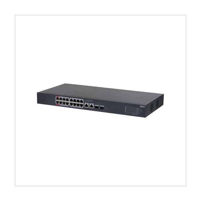 Dahua 20-Port Cloud Managed Desktop Gigabit Switch with 16-Port PoE main product photo