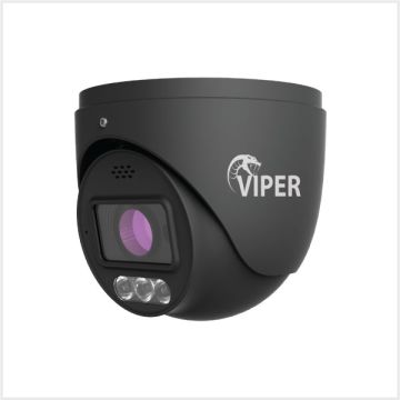 6MP Fixed Smart Dual-Illumination Active Deterrent Turret Camera with Red & Blue Light Warning (Grey Housing), TURVIP6MP-AD2-FG